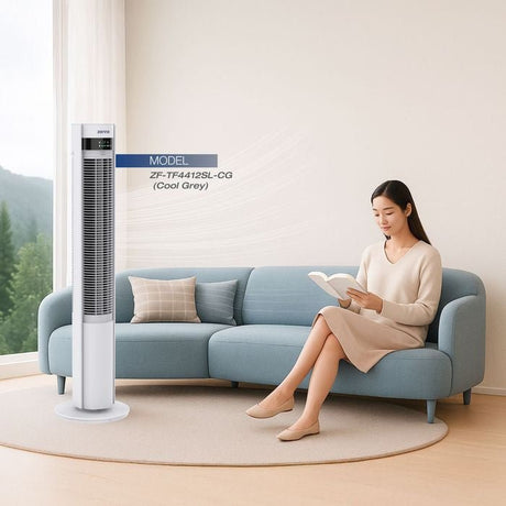 Zenne ZF - TF4413SL - W Tower Fan 40W Air Purification With Electronic Sterilization White | TBM Online