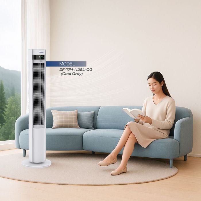 Zenne ZF - TF4413SL - W Tower Fan 40W Air Purification With Electronic Sterilization White | TBM Online