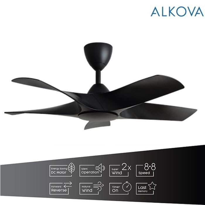 Alkova AXIS 5B/42 MATT BLACK Ceiling Fan 42" 5 Blades Matt Black | TBM - Your Neighbourhood Electrical Store