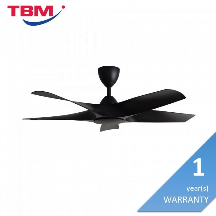 Alkova AXIS 5B/48 MATT BLACK Ceiling Fan 48" 5 Blades Matt Black | TBM Online