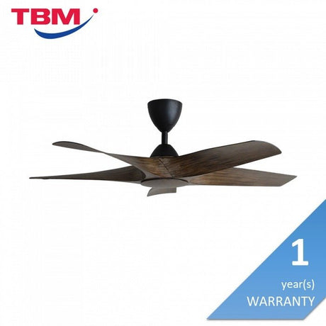 Alkova AXIS 5B/48 MATT BLACK/OAK Ceiling Fan 48" 5 Blades Matt Black/Oak | TBM Online