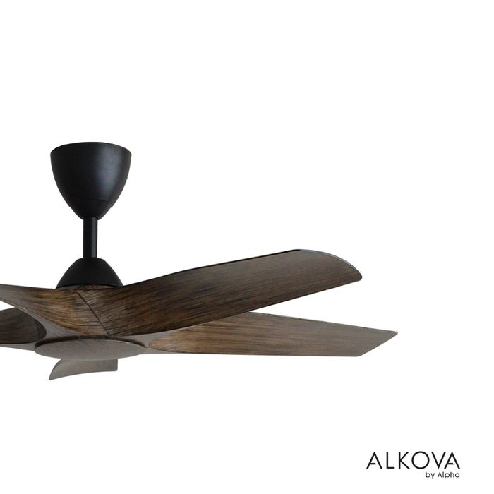 Alkova AXIS 5B/48 MATT BLACK/OAK Ceiling Fan 48" 5 Blades Matt Black/Oak | TBM Online