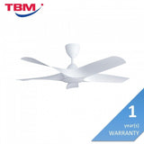 Alkova AXIS 5B/48 MATT WHITE Ceiling Fan 48" 5 Blades Matt White | TBM Online