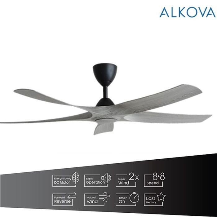 Alkova AXIS 5B/56 GREY WOOD Ceiling Fan 56" 5 Blades Grey Wood | TBM Online