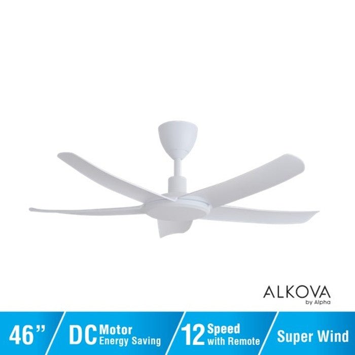 Alkova PAZION G2 5B/46 MATT WHITE Ceiling Fan 5 Blades 46 Inch Matt White | TBM Online