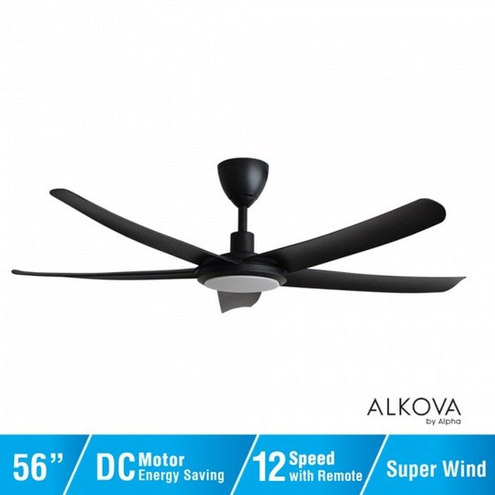 Alkova PAZION G2-5B/56 LED MATT BLACK Ceiling Fan 5 Blades 56" LED Matt Black | TBM Online