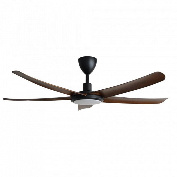 Alkova PAZION G2-5B/56 LED WALNUT/MB Ceiling Fan 5 Blades 56" LED Walnut/Matt Black | TBM Online