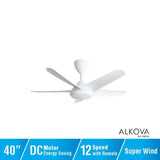 Alkova RACER 5B/40 MATT WHITE Ceiling Fan 40" 5 Blades Matt White | TBM Online