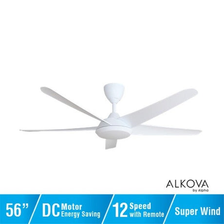 Alkova RACER 5B/56 MATT WHITE Ceiling Fan 56" 5 Blades Matt White | TBM Online