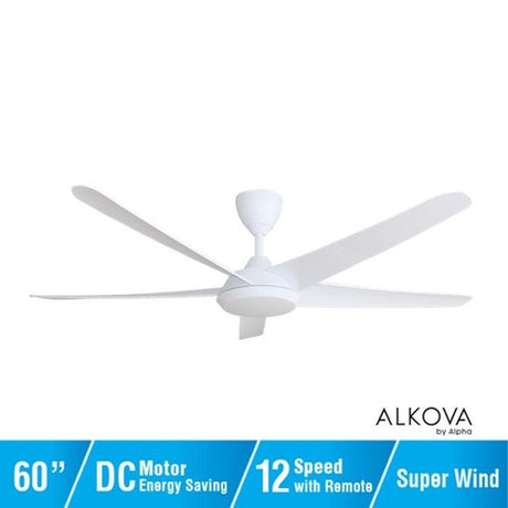 Alkova RACER 5B/60 MATT WHITE Ceiling Fan 60" 5 Blades Matt White | TBM Online