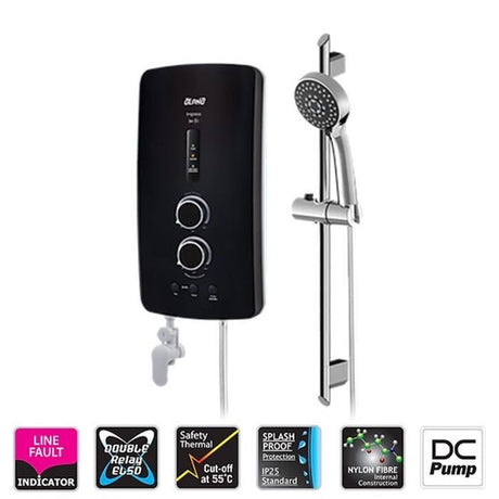 Alpha IM-9I MATTE BLACK (M-G11) Home Shower ELSD A. Test Dc Pump Matt Black | TBM Online