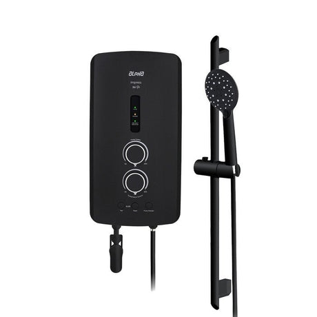 Alpha IM-9I MATTE BLACK SP (M/B-G12) 4.5KW Home Shower With DC Pump Super Power 4.5KW All Matt Black | TBM Online