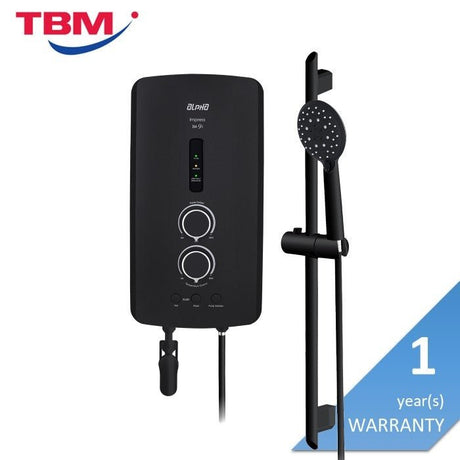 Alpha IM-9I MATTE BLACK SP (M/B-G12) 4.5KW Home Shower With DC Pump Super Power 4.5KW All Matt Black | TBM Online