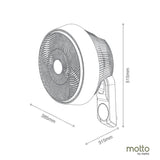 Alpha MOTTO WF 60/12-AC BLACK Motto Wall Fan 60 12" AC Motor Black | TBM Online