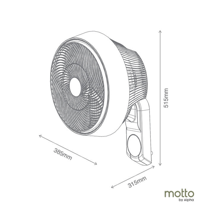 Alpha MOTTO WF 60/12-AC WHITE Motto Wall Fan 60 12" Ac Motor White | TBM Online