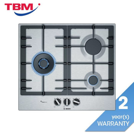 Bosch PCC6A5B90 Gas Hob Series 6 3 Burners Stainless Steel 60cm | TBM Online