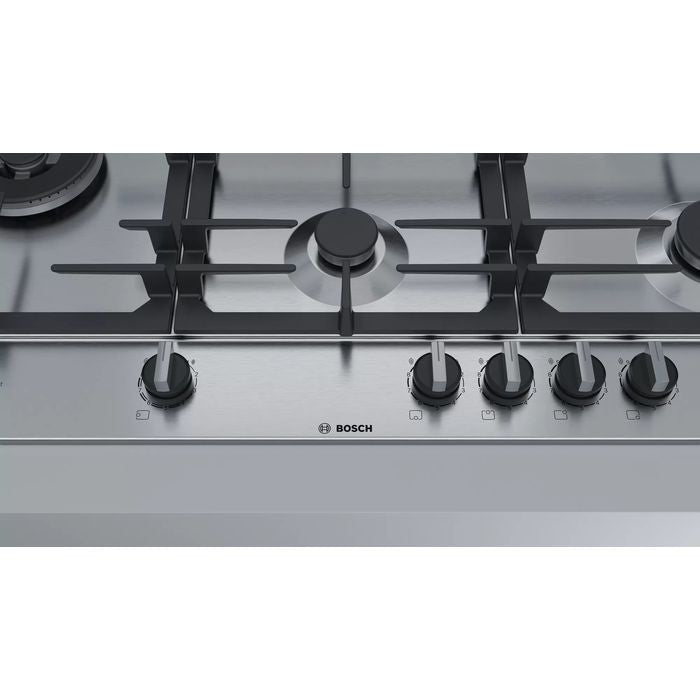 Bosch PCS9A5B90 Hob 90 CM, 5 Burners 5.0 KW Wok Burner, Flame Select, Stainless Steel | TBM Online