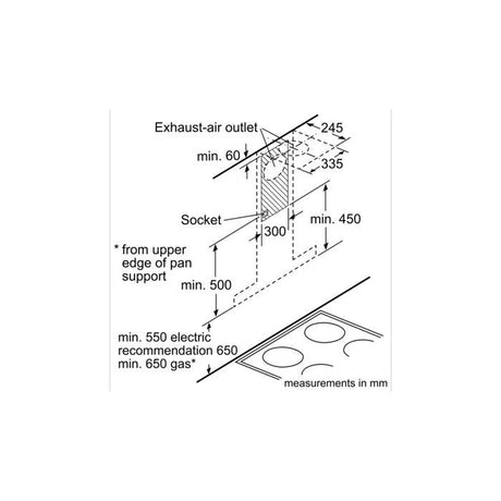 Bosch DWB91PR50A Chimney Hood Wall Mounted S/Steels Ecosilence Drive 90CM 964M3/H | TBM Online