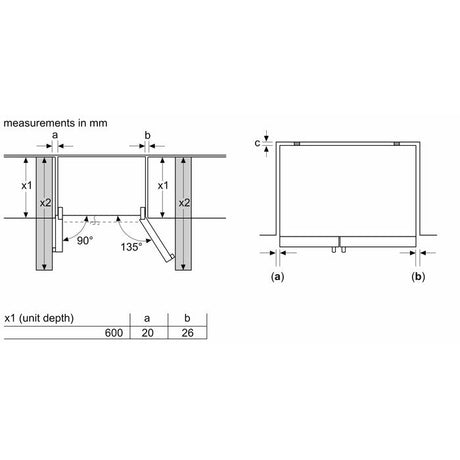 Bosch KAN93VIFPG Side By Side Fridge N560L | TBM Online