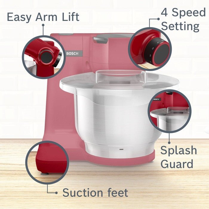 Bosch MUMS2ER01 Kitchen Machine Food Processor Dough Mixer Red 700w for sale  online