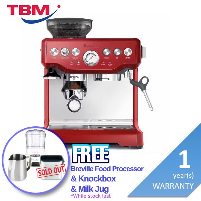 Breville BES870CRN Espresso Maker Red | TBM Online