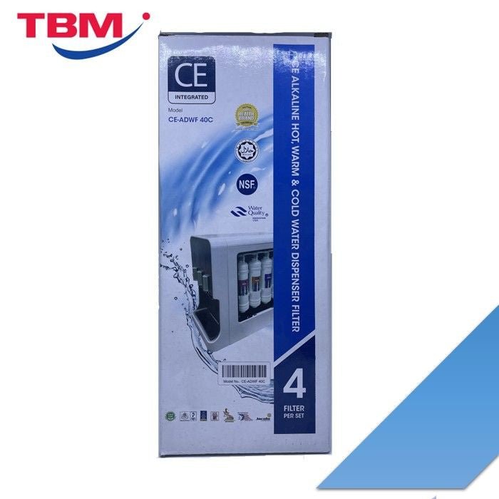CE Integrated CE-ADWF40C Water Filter Cartridge For Four Filter (Sediment/Pre Carbon + Silver Carbon/Alkaline/UF Membrane) | TBM Online