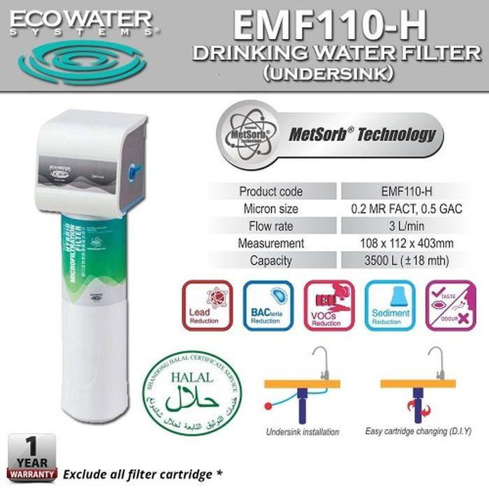 Ecowater EMF‐110 H Drinking Water Filter System Undersink Single Catridge | TBM Online