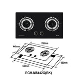 Elba EGH-M8442G(BK) Glass Hob 2 Burners Temperred Glass Black | TBM Online