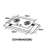 Elba EGH-M8442G(BK) Glass Hob 2 Burners Temperred Glass Black | TBM Online