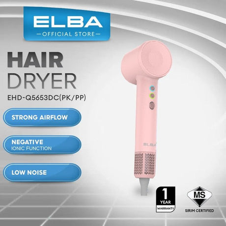 Elba EHD-Q5653DC(PK) Hair Dryer 1600W Pastel Pink | TBM Online