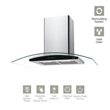 Elba EH-J9034ST(SS) Cooker Designer Hood 1400M3/HR | TBM Online
