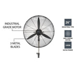 Elba EISF-G2601(BK) Industrial Stand Fan 26'' 3 Spees 180W | TBM Online