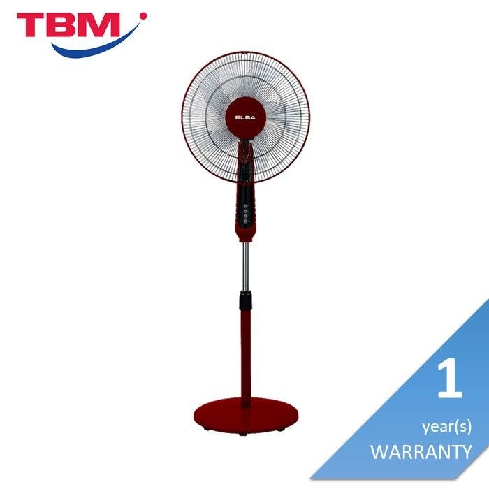 Elba ESF-K1678(MR) Stand Fan 16" Red | TBM - Your Neighbourhood Electrical Store