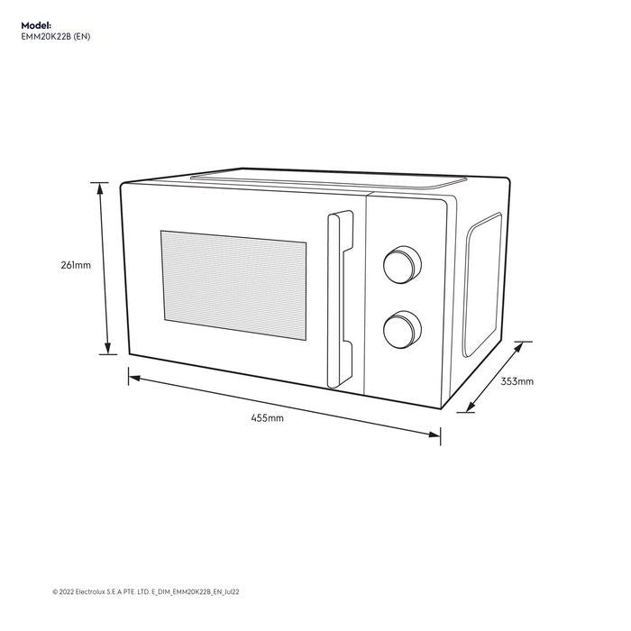 Electrolux EMM20K22B Freestanding Microwave Oven 20L | TBM Online