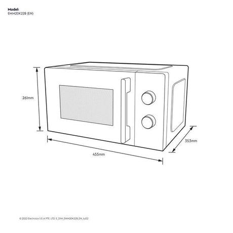 Electrolux EMM20K22B Freestanding Microwave Oven 20L | TBM Online