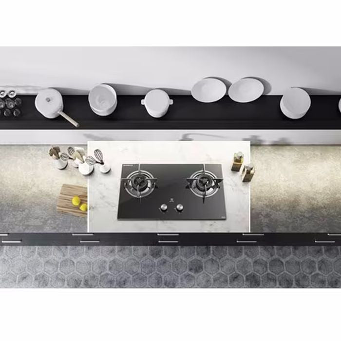Electrolux EHG7230BE Gas Hob 2 Burners With Safety Flame Device 78cm | TBM Online