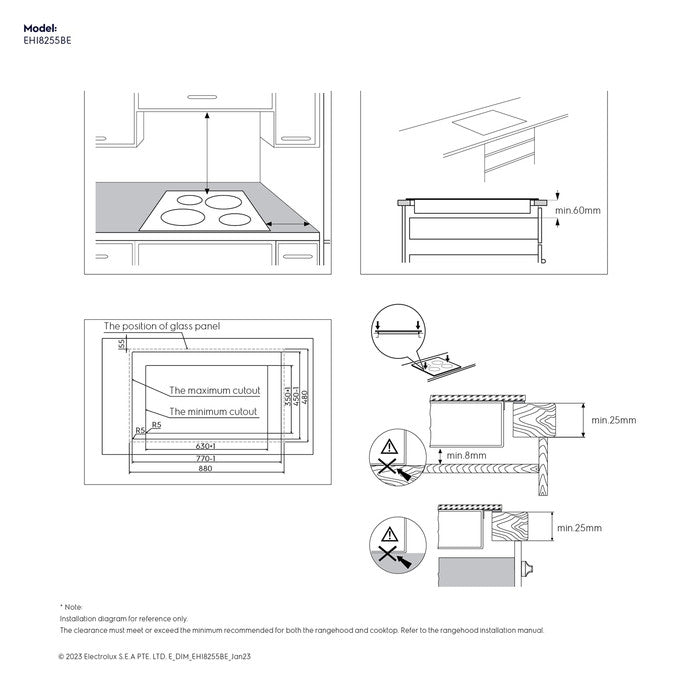 Electrolux EHI8255BE Built-In Induction Hob 2 Burner 80cm | TBM Online