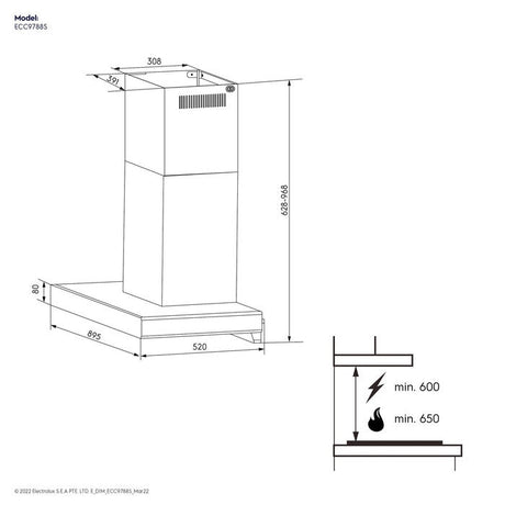 Electrolux ECC9788S Chimney Extractor Hood 90cm | TBM Online