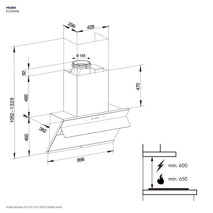 Electrolux ECS9610K Range Hood | TBM Online