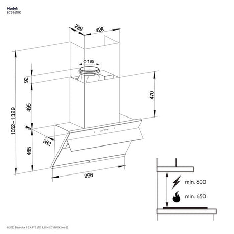 Electrolux ECS9610K Range Hood | TBM Online
