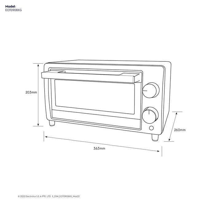 Electrolux EOT0908X Electric Oven Toaster 9.0L | TBM Online