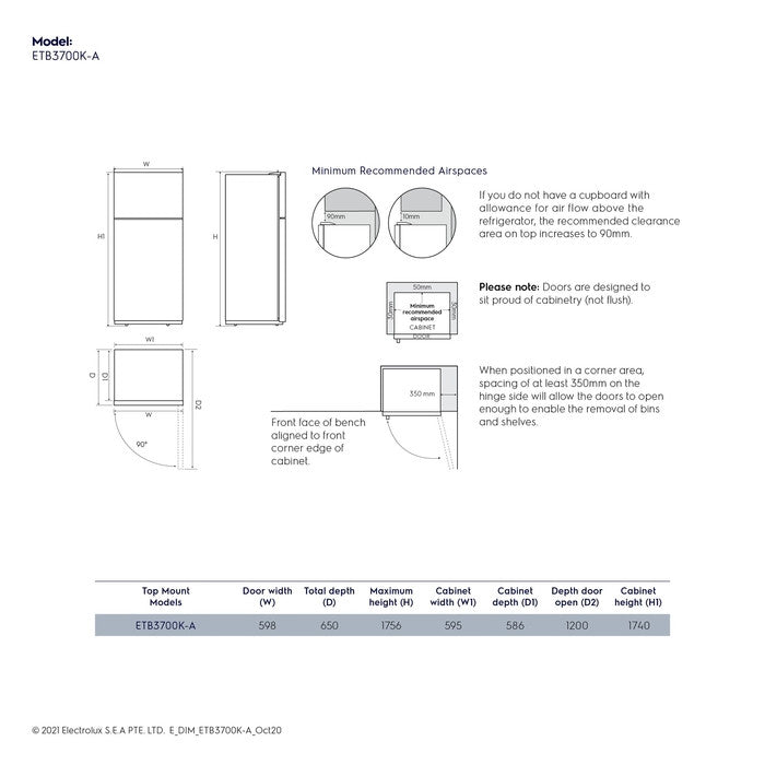 Electrolux ETB 3700K-A 2 Doors Fridge Inverter Taste Seal G360L | TBM Online