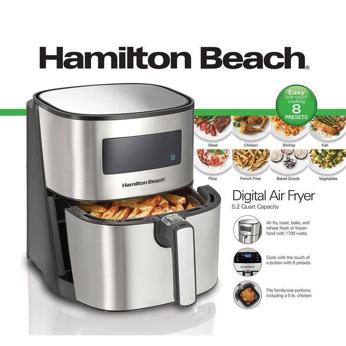 Hamilton Beach 35075 Digital Air Fryer 5.3 Quarts 5.0L | TBM Online