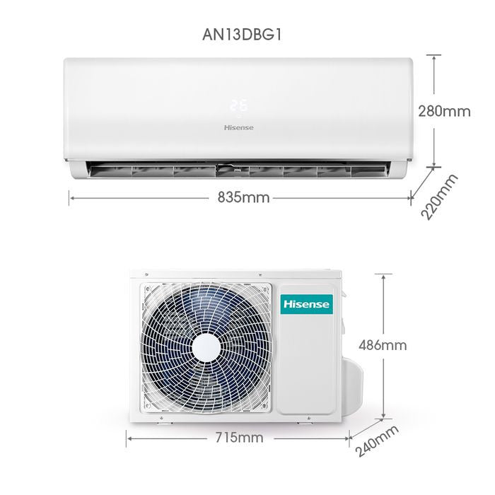 Hisense IN:AN13DBG1 Air Cond 1.5 Hp R32 Smart Function Ionizer High Density Filter Blue Fin | TBM Online