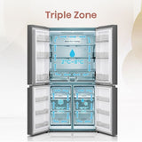 Hisense RQ768N4AW-KU 4 Doors Fridge R600A Inverter White Khaki Glass 720L | TBM Online