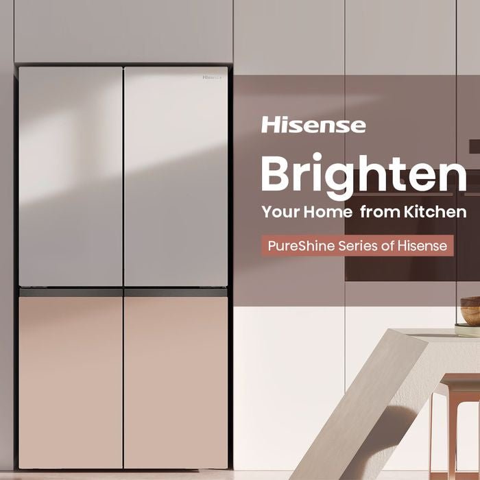 Hisense RQ768N4AW-KU 4 Doors Fridge R600A Inverter White Khaki Glass 720L | TBM Online