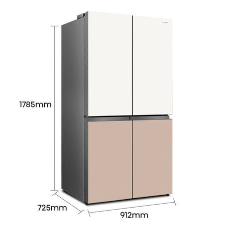 Hisense RQ768N4AW-KU 4 Doors Fridge R600A Inverter White Khaki Glass 720L | TBM Online