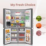 Hisense RQ768N4AW-KU 4 Doors Fridge R600A Inverter White Khaki Glass 720L | TBM Online