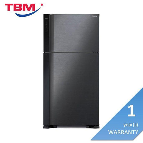 Hitachi R-V660P7M-1 BBK Fridge 2 Doors G565L Inverter Stylish Series Brilliant Black | TBM Online