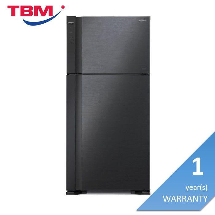 Hitachi R-V710P7M-1 BBK Fridge 2 Doors G601L Inverter Stylish Series Brilliant Black | TBM Online